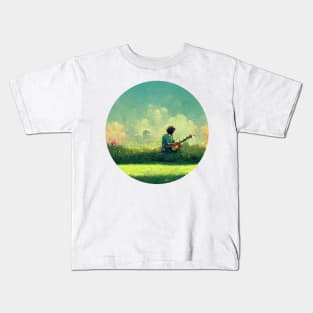 Strumming in the grass Kids T-Shirt